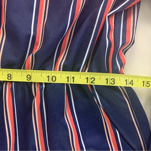 Women’s Long Sleeve London Striped Fitted One-Piece Costume Jumpsuit Size Large - Picture 14 of 16